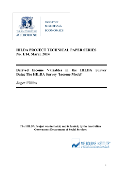 The HILDA Survey - Melbourne Institute