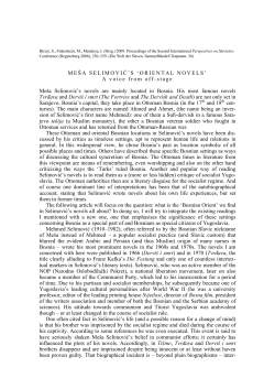 ME&Scaron;A SELIMOVIĆ`S - Institut f&uuml;r Slawistik