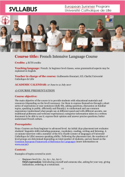 French Intensive Language course