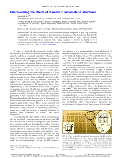 Characterizing the effects of disorder in metamaterial structures