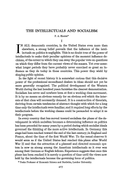 The Intellectuals and Socialism - Chicago Unbound