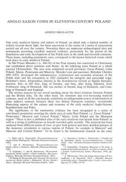 anglo-saxon coins in eleventh-century poland