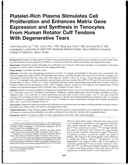 Platelet-Rich Plasma Stimulates Cell Proliferation and Enhances