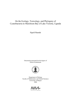 On the Ecology, Toxicology, and Phylogeny of - BORA