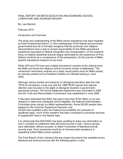 FINAL REPORT ON M&Eacute;TIS EDUCATION AND BOARDING SCHOOL