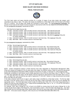 CITY OF SANTA ANA BASIC SALARY AND WAGE SCHEDULE