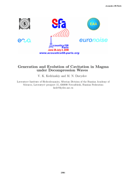 Generation and Evolution of Cavitation in Magma under