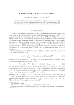 SCALING LIMIT FOR TRAP MODELS ON Zd 1. Introduction This