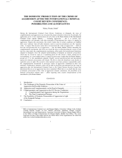 the domestic prosecution of the crime of aggression after the