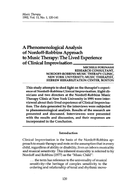 A Phenomenological Analysis of Nordoff