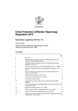 Child Protection (Offender Reporting) Regulation 2015 (Qld)