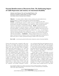 Parental Reinforcement of Recurrent Pain: The
