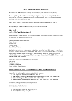 Family History 1943 onwards