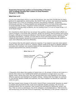 Supporting Pioneering Leaders as Communities of