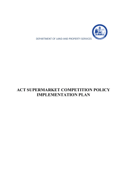act supermarket competition policy implementation plan