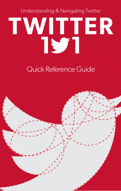 Twitter 101 Quick Reference Guide