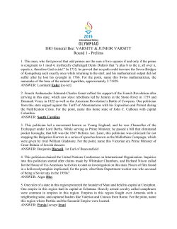 2015 Bee Round 1 Questions - International History Olympiad