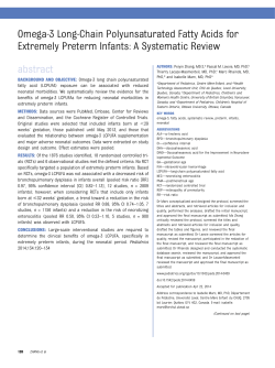 Omega-3 Long-Chain Polyunsaturated Fatty Acids for Extremely