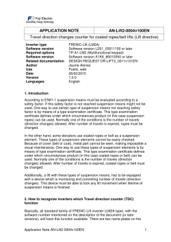 APPLICATION NOTE AN-Lift2-0004v100EN Travel direction