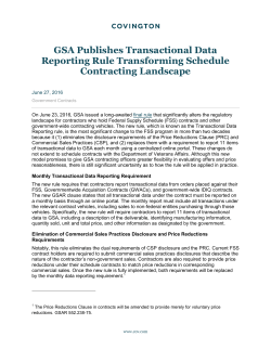 GSA Publishes Transactional Data Reporting Rule Transforming