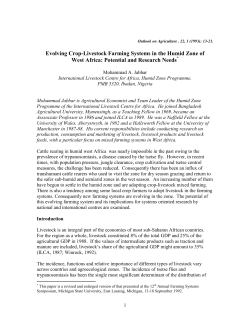 Evolving Crop-Livestock Farming Systems in the