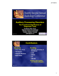 Auditory Processing Disorders Contributors