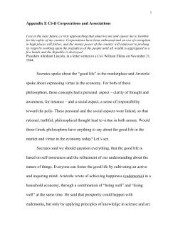 Appendix E Civil Corporations and Associations Socrates spoke