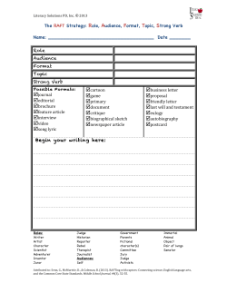 The RAFT Strategy: Role, Audience, Format, Topic, Strong Verb