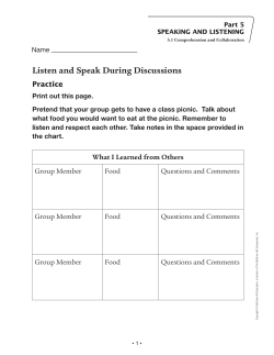 Listen and Speak During Discussions - Macmillan/McGraw-Hill