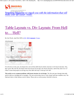 Table Layouts vs. Div Layou