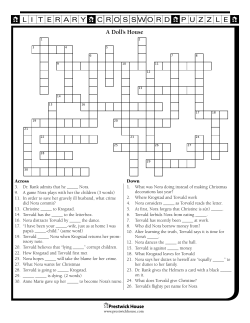 A Doll`s House Crossword Puzzle