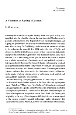 A Visitation of Kipling`s Daemon?