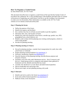 How To Organize a Youth Forum