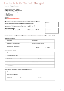 University of Applied Sciences Application for