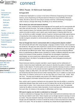 my QMUL Connect Bulletin entry - School of Electronic Engineering