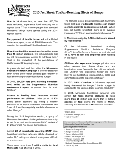 2015 Fact Sheet: The Far-Reaching Effects of Hunger