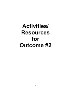 Activities/Resources for Module Outcomes 2a