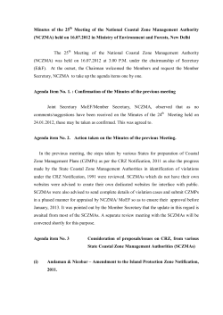 Minutes of the 25 Meeting of the National Coastal Zone