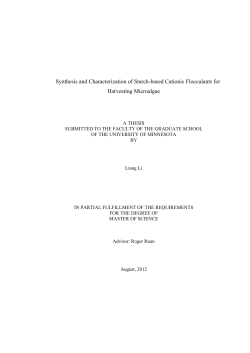 Synthesis and Characterization of Starch