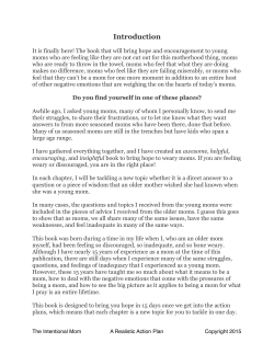 A Realsitic Action Plan for the Weary Mom - Final