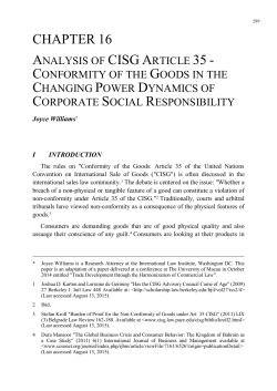 Analysis of CISG Article 35 - Victoria University of Wellington