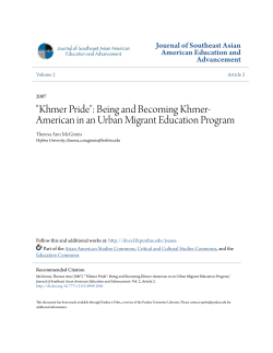"Khmer Pride": Being and Becoming Khmer - Purdue e-Pubs