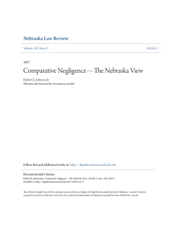 Comparative Negligence&mdash;The Nebraska View