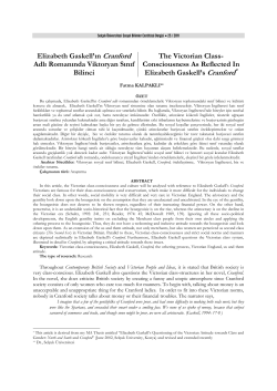 Elizabeth Gaskell`ın Cranford Adlı Romanında Viktoryan Sınıf Bilinci
