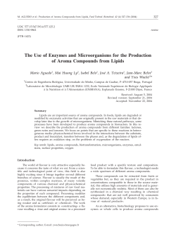 The Use of Enzymes and Microorganisms for the Production of