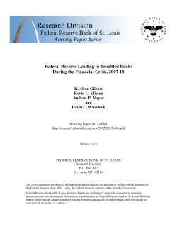 Federal Reserve Lending to Troubled Banks