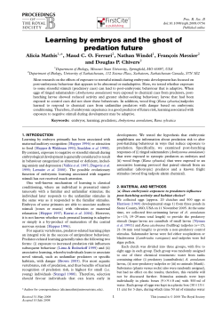 Learning by embryos and the ghost of predation future