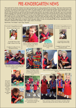 PRE-KINDERGARTEN NEWS