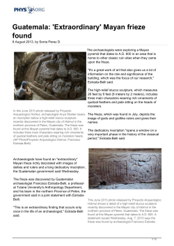 Guatemala: `Extraordinary` Mayan frieze found