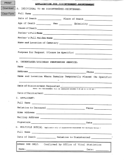 A. INDIVIDUAL TO BE DISINTERRRED~REINTERR~D: Full Name